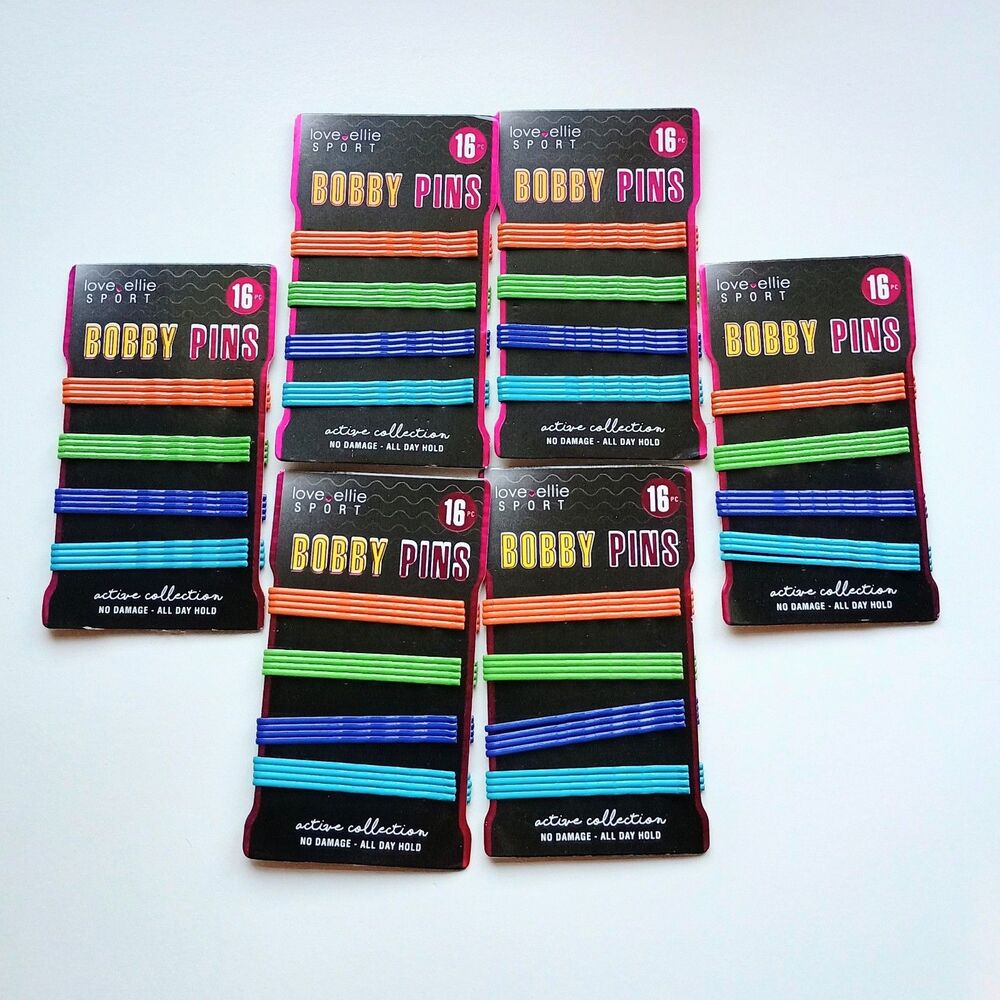 Love•Ellie Sport Bobby Pins 96 Pc Lot 2.25" Bright Color Hair Pins Multicolor